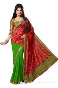 Saree Swarg Floral Print Bollywood Georgette, Brasso Sari